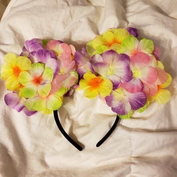 Homemade Mouse Ears, Hawaiian floral headband - Picture 2 of 4